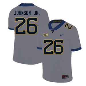 Men's West Virginia Mountaineers NCAA #26 Justin Johnson Jr. Gray Authentic Nike Stitched College Football Jersey EN15C66LD